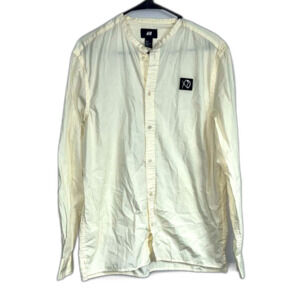 H&M x The Weekend Collaboration Long Sleeved Cream Button Down Shirt Size Medium